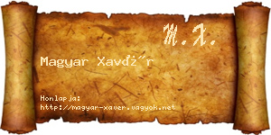Magyar Xavér névjegykártya