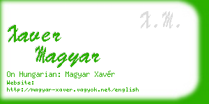 xaver magyar business card